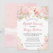 Blush roze bruids douche uitnodiging (Voorkant / Achterkant)