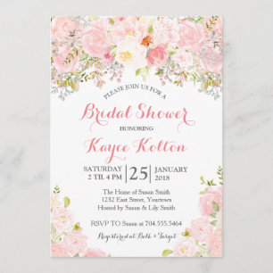 Blush roze bruids douche uitnodiging