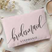 Blush roze bruidsmeisje moderne kalligrafie etui