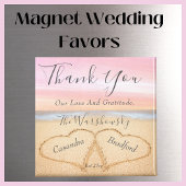 Blush Roze Bruiloft 2 Hart Zand Bruiloft gunst Magneet