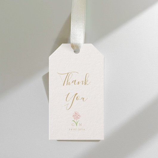 Blush roze bruiloft Dank je wel Cadeaulabel