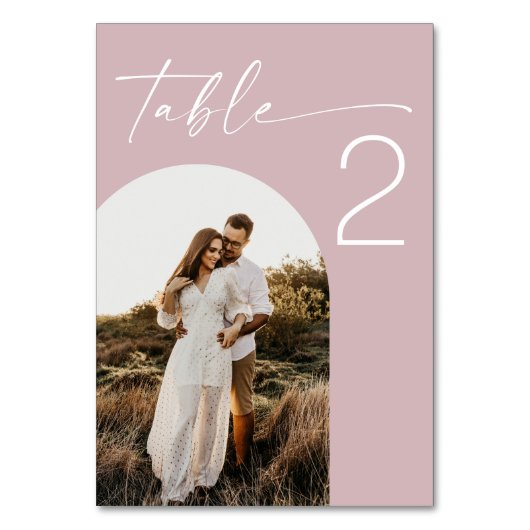 Blush roze bruiloft | Elegante Soft Roos Arch Foto Kaart (Achterkant)