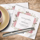 Blush roze bruiloft gepersonaliseerde bloem servet