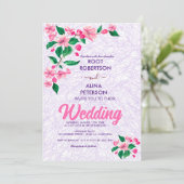 Blush roze bruiloft kaart (Staand voorkant)