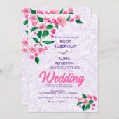 Blush roze bruiloft kaart (Voorkant / Achterkant)