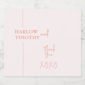 Blush Roze bruiloft Likeurfles Etiket (Enkel label)