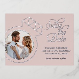 Blush roze bruiloft opslaan Datum aankondigingen