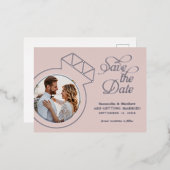 Blush roze bruiloft opslaan Datum aankondigingen (Voorkant / Achterkant)