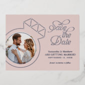 Blush roze bruiloft opslaan Datum aankondigingen (Voorkant)