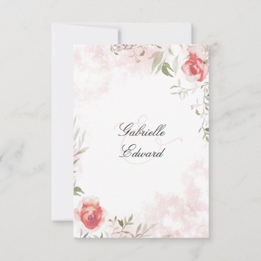 Blush roze bruiloft Opslaan Datum Save The Date (Achterkant)