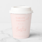 Blush Roze Bruiloft Papier Cups Papieren Bekers (Achterkant)