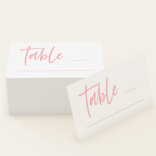 Blush Roze Bruiloft Plaats Kaart Visitekaartje