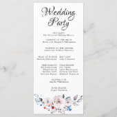 Blush roze bruiloft programmakaart (Achterkant)