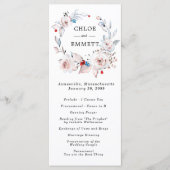 Blush roze bruiloft programmakaart (Voorkant)