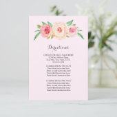 Blush Roze Bruiloft Richting Invoegen Informatiekaartje (Staand voorkant)