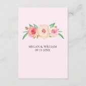 Blush Roze Bruiloft Richting Invoegen Informatiekaartje (Achterkant)