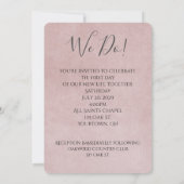 Blush roze bruiloft Roos achtergrond Kaart (Achterkant)