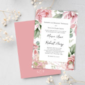 Blush Roze bruiloft Waterverf Bloemen Kaart