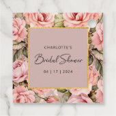 Blush Roze Bruiloftsshower Bedankjes Labels (Achterkant)