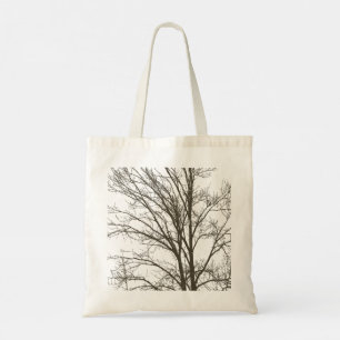 Blush roze bruine boom takken tote bag