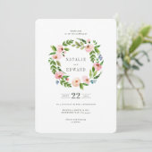 Blush roze bruine bruidebruidebruidebruin save the date (Staand voorkant)