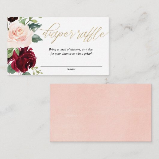 Blush roze bruine bruistapkaarten voor de vervaard informatiekaartje (Voorkant / Achterkant)