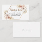 Blush roze bruine eucalyptus florale dank u en informatiekaartje (Voorkant / Achterkant)