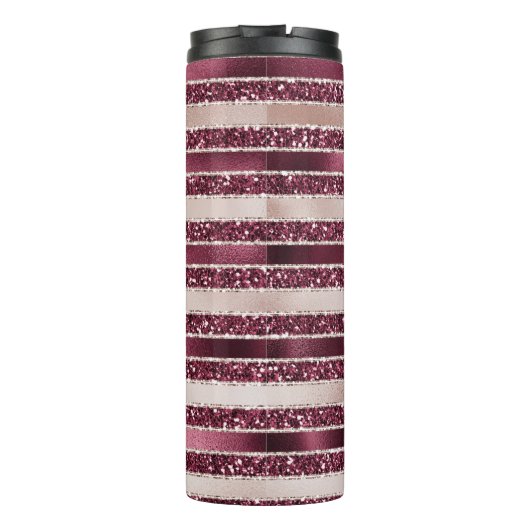 Blush roze bruine roodroze roze roze rozenstroop G Thermosbeker (Achterkant)