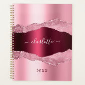 Blush roze bruinmetaal, marmer name 2023 planner (Voorkant)