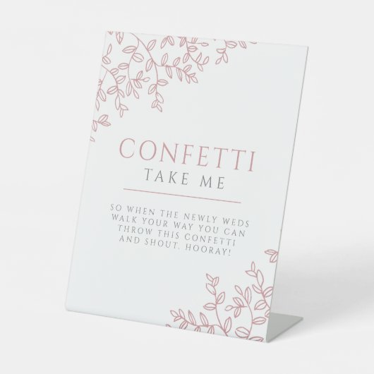 Blush roze bruinrode bruintekenbord voor bruiloft reclamebord met voetstuk (Voorkant)