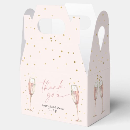 Blush roze Brunch en bubbly chic vrijgezellenfeest Bedankdoosjes (Geopend)