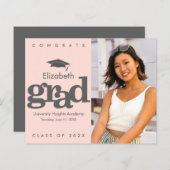 Blush Roze Budget Foto Afstudeerder Grijs Pet Invi (Voorkant / Achterkant)