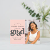 Blush Roze Budget Foto Opslaan Datum Afstuderen Ui (Staand voorkant)