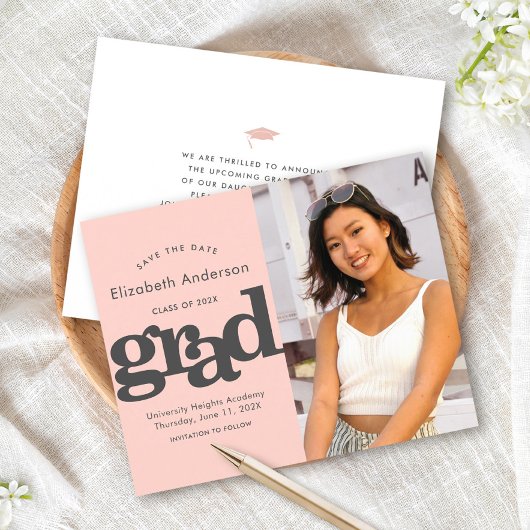 Blush Roze Budget Foto Opslaan Datum Afstuderen Ui