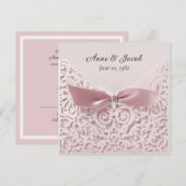 Blush roze bus op Lace Vow Renewal Kaart (Voorkant / Achterkant)