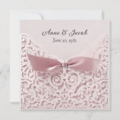 Blush roze bus op Lace Vow Renewal Kaart (Voorkant)