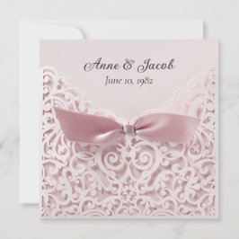 Blush roze bus op Lace Vow Renewal Kaart