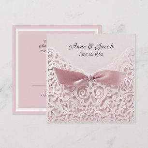 Blush roze bus op Lace Vow Renewal Kaart
