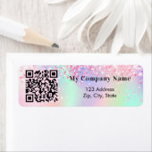 Blush roze business qr code return address etiket (Insitu)