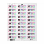 Blush roze business qr code return address etiket (Full Sheet)