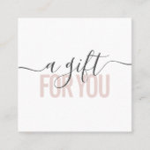 Blush roze cadeaubon schoonheidssalon script kortingskaartje (Voorkant)