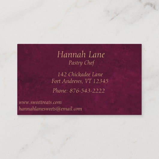 Blush roze Cake met Florals en glitter Bakery Visitekaartje (Achterkant)