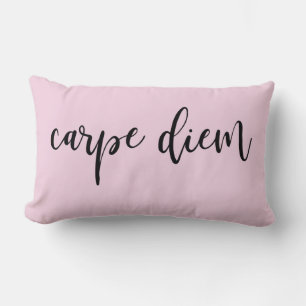 Blush Roze Carpe Diem Elegant Script Kussen