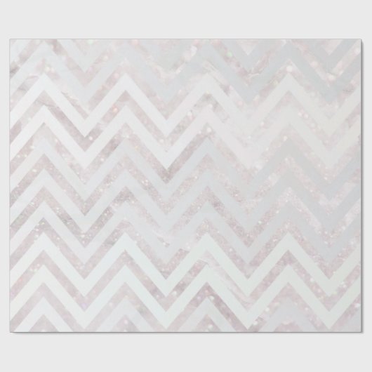 Blush Roze Chevron Crystal Glitter Wrapping Papier (Vlak)