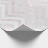 Blush Roze Chevron Crystal Glitter Wrapping Papier (Hoek)