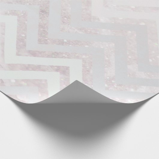 Blush Roze Chevron Crystal Glitter Wrapping Papier (Hoek)