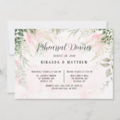 Blush Roze Chic Florals Greenery Rehearsal Dinner Kaart (Voorkant)