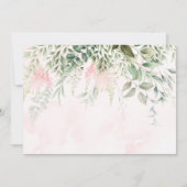 Blush Roze Chic Florals Greenery Rehearsal Dinner Kaart (Achterkant)