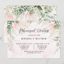 Blush Roze Chic Florals Greenery Rehearsal Dinner