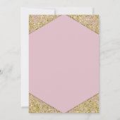 Blush roze chic Gold Glitter Flakes Glam Weddensch Kaart (Achterkant)